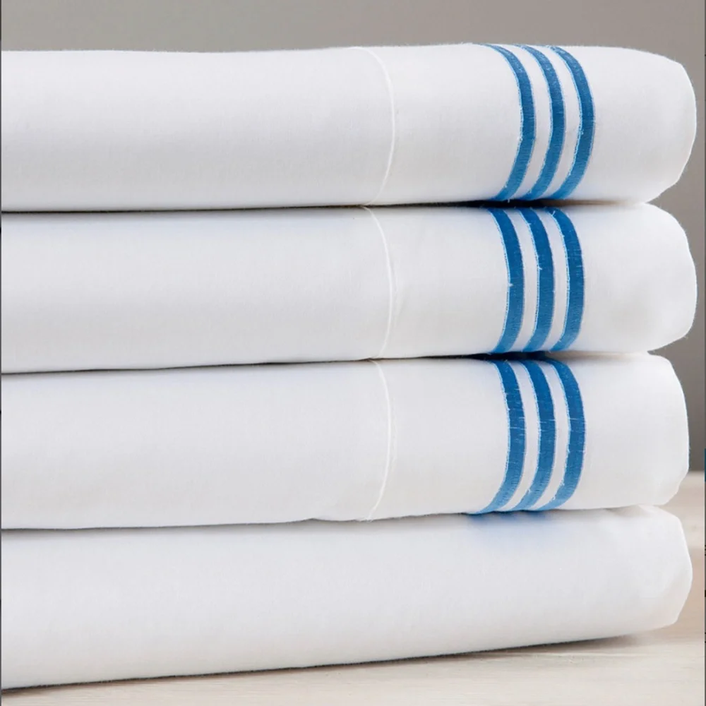 Westport Home line Embroidered 100% cotton King Sheet Set - Picture 2 of 4